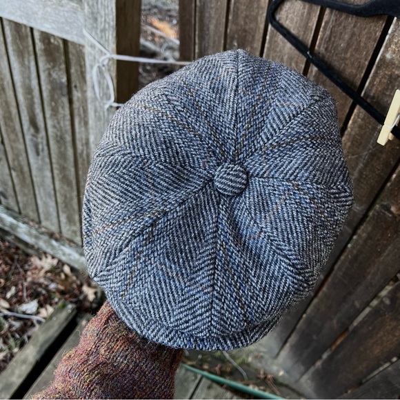 WoolOvers Men’s 100% Wool Bakers Boy Slate Grey Cap Hat NWT Sz M - Picture 9 of 16